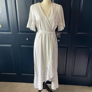 Vince Camuto Striped Wrap Dress